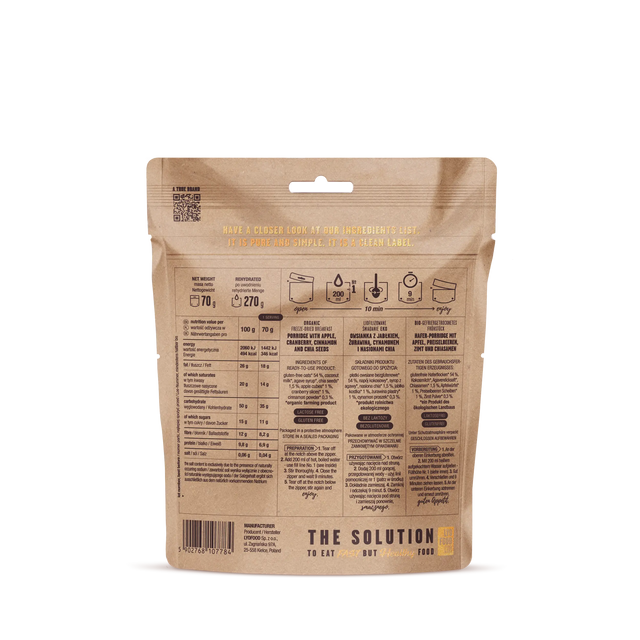 Porridge avec pommes, canneberges et canelle